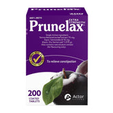 Front packaging view of Prunelax Extra Strength 200 Tablets